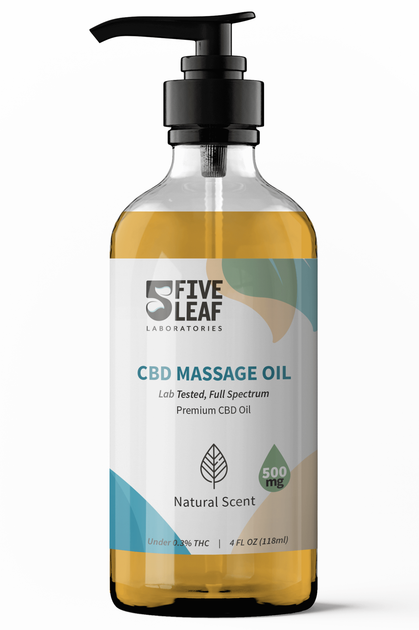 500mg Cbd Massage Oil Natural Scent Five Leaf Labs